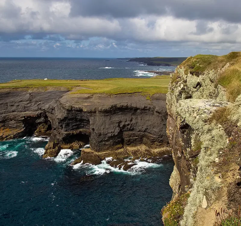 Kilkee cliffs with sea view to the left
